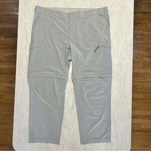 Columbia Men's Light Gray Convertible, Cargo Travel Pants